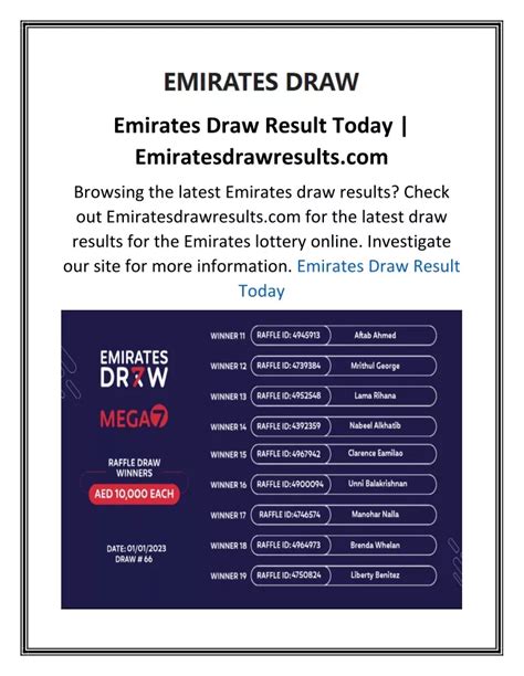 emirates draw result today